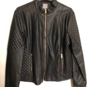 Faux Leather Short Jacket-XL
